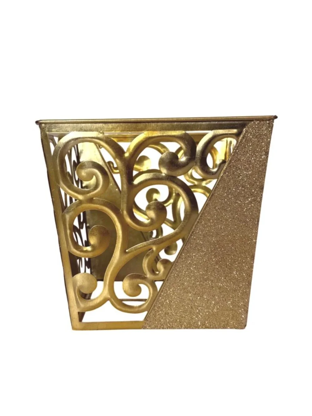 Gold Metal Planter Set Decorative Glam Wedding Centerpiece Hollywood Regency